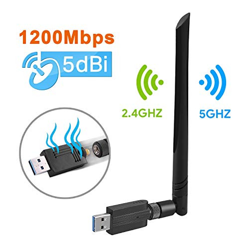 USB WiFi Adapter Maxesla 1200M WiFi Dongle High Speed 80211ac 5dBi Dual Band 245GHz Wireless Network Adapter for PCDesktopTabletLaptop Compatible with Windows Mac OS X USB WiFi Adapter Maxesla 1200M WiFi Dongle High Speed 80211ac 5dBi Dual Band 245GHz Wireless Network Adapter for PCDesktopTabletLaptop Compatible with Windows Mac OS X