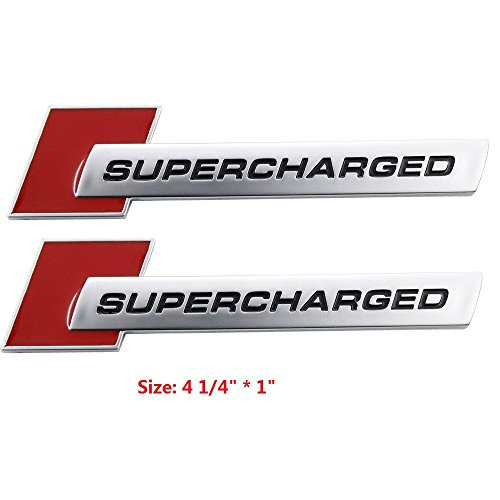 Yoaoo 2x 3D OEM Supercharged Badge Emblem Stickers for Audi A3 A4 A5 A6 Q3 Q5 Q7 S4 S6 Tt