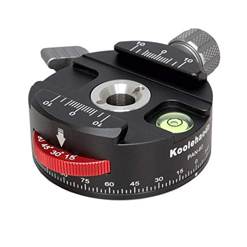 Koolehaoda Panoramic Tripod Head 360º AllMetal Tripod Ballhead with Indexing Rotator Compatible for Arca Swiss Quick Release Plate