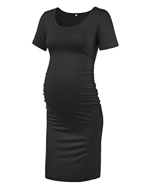 KIM S Maternity Dress Maternity Bodycon Dress Black Small