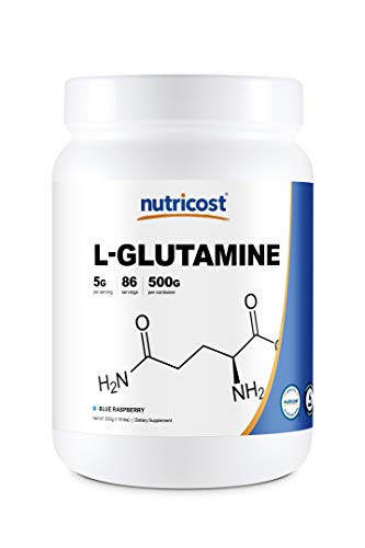 Nutricost LGlutamine Powder 500 Grams Blue Raspberry