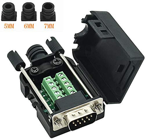 YIOVVOM DB9 Breakout Connector to Wiring Terminal RS232 DSUB Female and Male Serial Port Breakout Board SolderFree Module with case