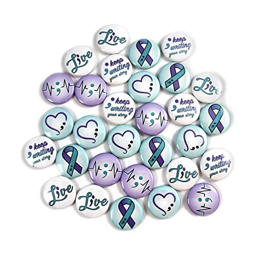SemicolonSuicide Awareness Mini Buttons 1 Magnets 30 piece set