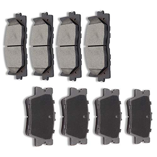 AUTOMUTO Ceramic Discs Brake Pads Kits Front Rear 8pcs Disc Brakes Pads Set fit for 2008 2009 2010 2011 2012 2013 for Lexus ES350 2013 for Lexus ES300h 2008 2009 2010 2011 2012 2013 2014 2015 for To