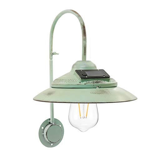 Barn Light Upgrade Solar Version Retro Wall Sconce Lighting Gooseneck Barn Flat Lights Industrial Vintage Farmhouse Wall Lamp Outside Led Light Fixtures Blue