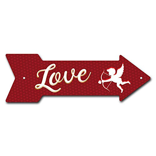 SignMission Love Arrow Plastic Sign 18 Wide