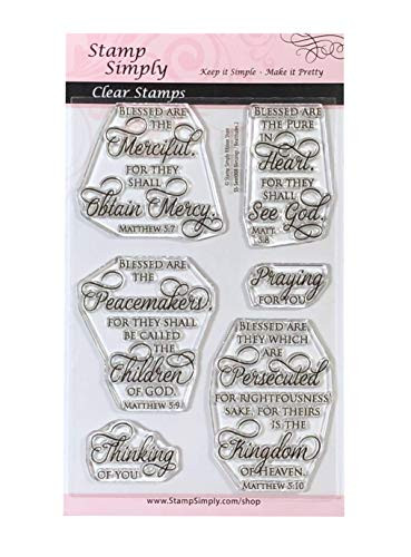Stamp Simply Clear Stamps Blessings and Beatitudes Two Christian Religious 4x6 Inch Sheet  6 Pieces