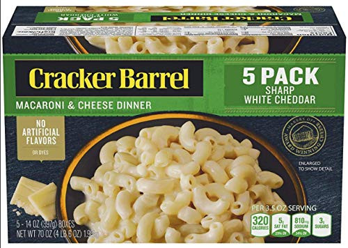 Cracker Barrel Sharp White Cheddar Macaroni  Cheese Dinner 5 pk  14 oz Each