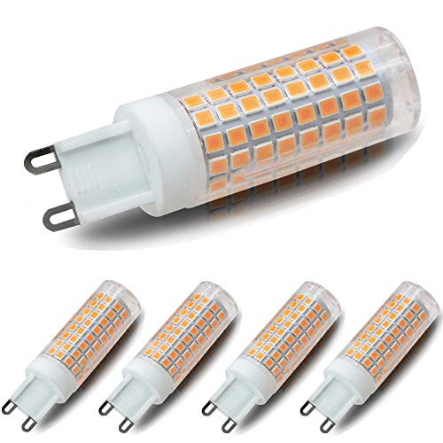 4PackG9 Led Bulb 8W G9 Led Bulb Dimmable Bi Pin BaseLed Bulb G9 Base Warm White 3000k 75W 100W Equivalent Crystal Chandelier G9 Led Light Fixture Used for Wall Sconce Cabinet Light Etc