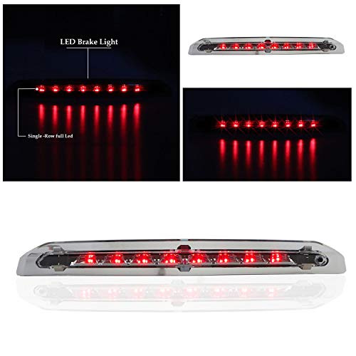 Sanzitop LED 3rd Brake Light High Mount Brake Light Assembly Cargo Lamp Fit For 20132018 Ford Escape CJ5Z13A613B Chrome Housing Clear Lens
