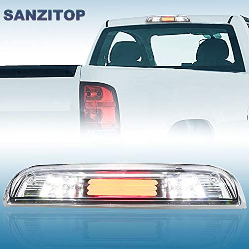 Sanzitop LED 3rd Brake Light High Mount Brake Light Fit for 20142018 GMC SierraChevy Silverado 1500 20152018 GMC SierraChevy Silverado 2500HD 3500HD Chrome Housing Clear Lens Sanzitop LED 3rd Brake Light High Mount Brake Light Fit for 20142018 GMC SierraChevy Silverado 1500 20152018 GMC SierraChevy Silverado 2500HD 3500HD Chrome Housing Clear Lens