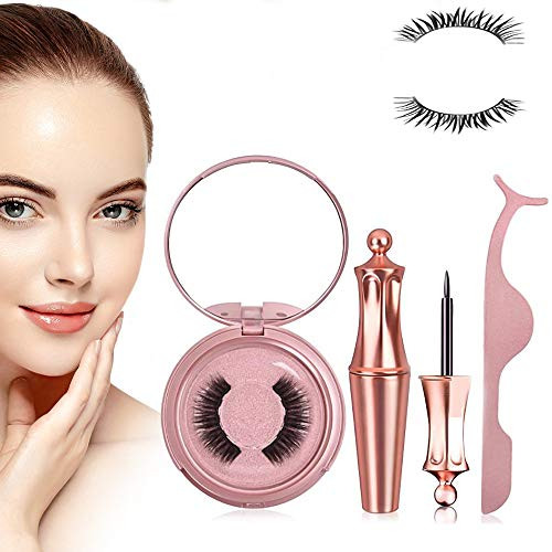 Magnetic Eyeliner Magnetic Eyelashes with Lashliner with Handmade Reusable 3D Magnetic Natural False Lashes Kits