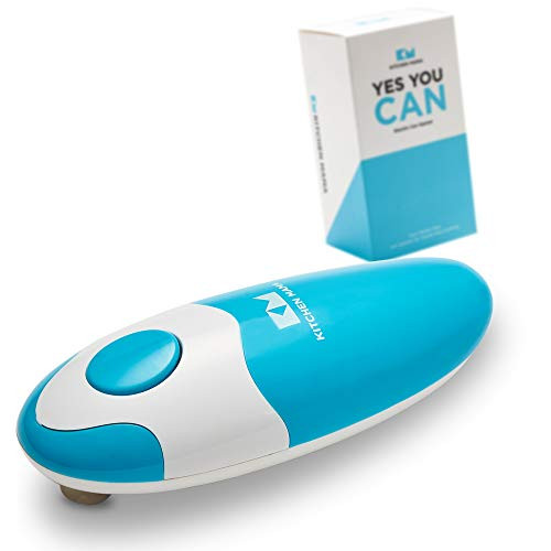 Kitchen Mama Electric Can Opener Open Your Cans with A Simple Push of Button No Sharp Edge FoodSafe and Battery Operated Handheld Can OpenerSky Blue Kitchen Mama Electric Can Opener Open Your Cans with A Simple Push of Button No Sharp Edge FoodSafe and Battery Operated Handheld Can OpenerSky Blue