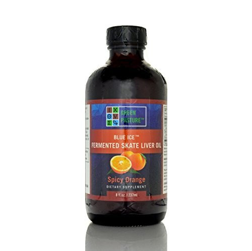 Green Pasture Blue Ice Fermented Skate Liver Oil  Spicy Orange  8 FL Oz