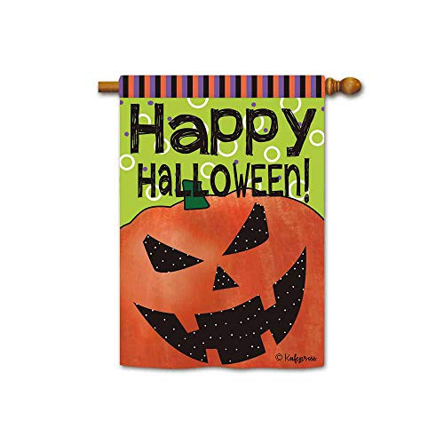 Kafepross Happy Halloween Pumpkin Face Decorative House Flag Jack O Lattern Decor Yard Banner 28"x40" Print Both Sides