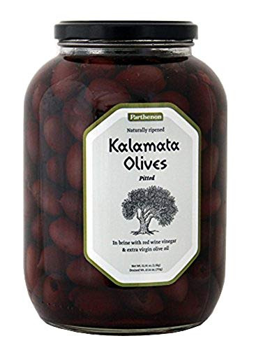 Parthenon Pitted Kalamata Olives in Brine with Red Wine Vinegar  Extra Virgin Olive Oil 5291oz