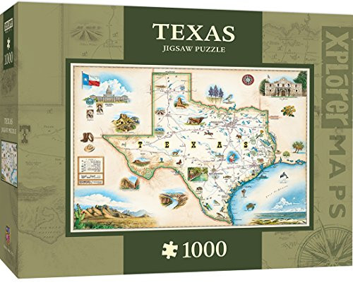 MasterPieces Xplorer Maps Jigsaw Puzzle Texas 100 Made in USA 1000 Pieces
