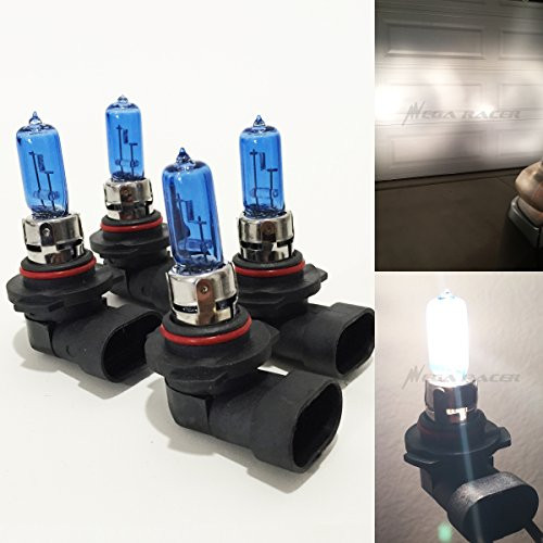 Mega Racer Combo 2 Pair 9005HB3 High Beam Headlight 65W White 5000K Xenon Halogen Lamp Light Bulb Replacement