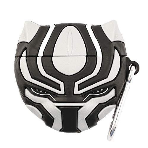 Marvel Superheros Black Panther AirPods Case Protective Cover Soft Silicone Shockproof for Apple AirPods Pro Avengers 3D Bag Pendant Decor Keychain Airpod Case Black Panther Airpods Pro