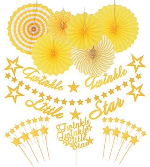 Twinkle Twinkle Little Star Decorations Banners | Star Garland | Star Cake Topper | for Wedding Birthday Baby Shower Holiday Party Decoration Supply Twinkle Twinkle Little Star Decorations Banners | Star Garland | Star Cake Topper | for Wedding Birthday Baby Shower Holiday Party Decoration Supply