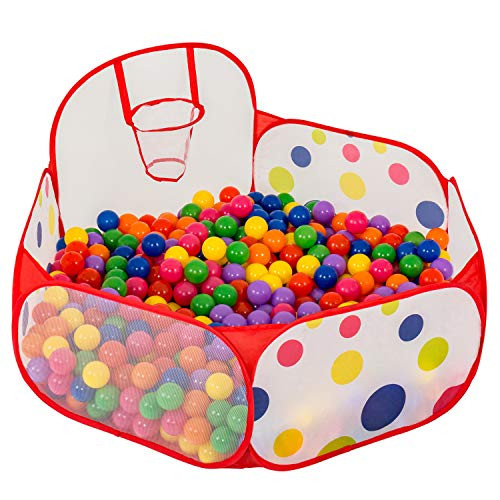 FoxPlay Basketball Ball Pit - Toddler Ball Pit Tent - Sensory Ball Pit with Basketball Hoop and Zippered Storage Bag - 4ft/120cm - Balls Not Included FoxPlay Basketball Ball Pit - Toddler Ball Pit Tent - Sensory Ball Pit with Basketball Hoop and Zippered Storage Bag - 4ft/120cm - Balls Not Included