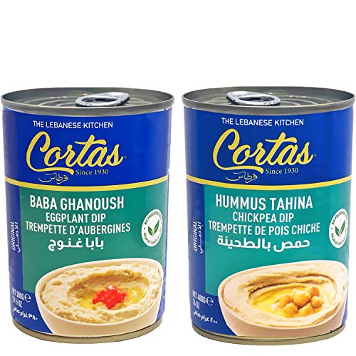 Cortas Baba Ghanoush Hummus Tahina 2 Cans Appetizer Combo Eggplant Dip Chickpea Dip Ready to Serve Gluten Free Cortas Baba Ghanoush Hummus Tahina 2 Cans Appetizer Combo Eggplant Dip Chickpea Dip Ready to Serve Gluten Free