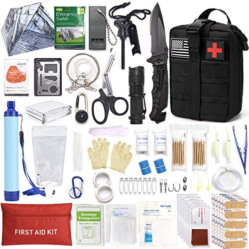 Survival First Aid Kit Molle System Compatible Outdoor Gear Emergency Kits Trauma Bag for Camping Boat Hunting Hiking Home Car Earthquake and Adventures Survival First Aid Kit Molle System Compatible Outdoor Gear Emergency Kits Trauma Bag for Camping Boat Hunting Hiking Home Car Earthquake and Adventures