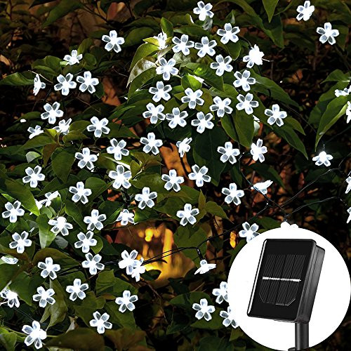 SKYFIRE Solar Flower String Lights?22ft 50 Led Cherry Blossoms String Lights Outdoor Waterproof Solar Powered Fairy Lights for Outdoor,Garden, Patio (White) SKYFIRE Solar Flower String Lights?22ft 50 Led Cherry Blossoms String Lights Outdoor Waterproof Solar Powered Fairy Lights for Outdoor,Garden, Patio (White)