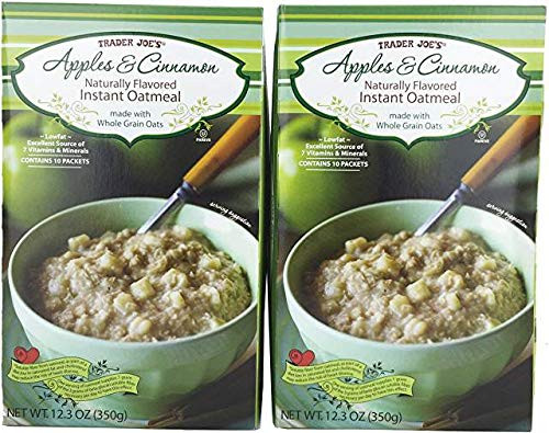 Trader Joes Apples Cinnamon Naturally Flavored Instant Oatmeal 123 oz 10 Packets Per Box Case of 2 Trader Joes Apples Cinnamon Naturally Flavored Instant Oatmeal 123 oz 10 Packets Per Box Case of 2