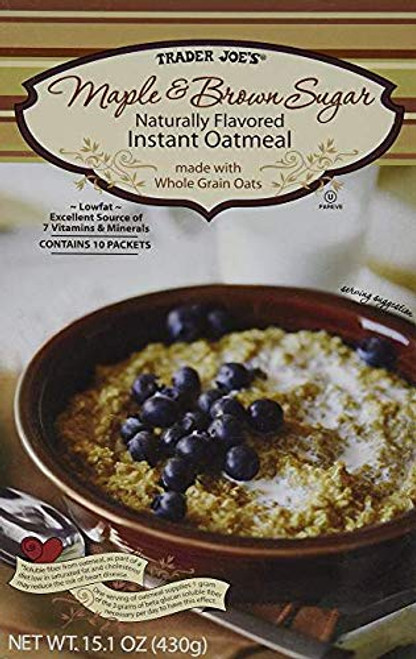 Trader Joes Maple Brown Sugar Naturally Flavored Instant Oatmeal 151 oz 8 Packets Per Box Case of 2 Trader Joes Maple Brown Sugar Naturally Flavored Instant Oatmeal 151 oz 8 Packets Per Box Case of 2
