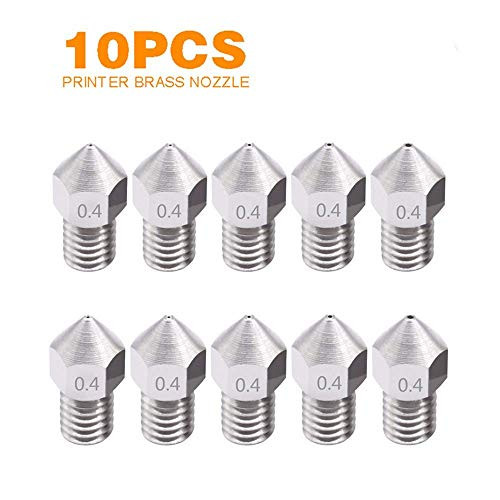 10PCS 3D MK8 Print Nozzle 04mm Printer Thread Extruder Parts 175mm Filament Head Stainless Nozzle Extruder
