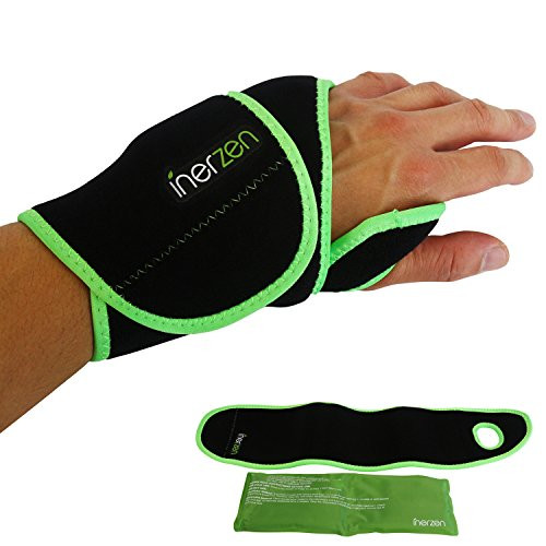 Inerzen Wrist Support Hot and Cold Gel Therapy Wrap  Includes Hot or Cold Gel Pack for Pain Relief  Microwavable Freezable Reusable One Size Fits All Inerzen Wrist Support Hot and Cold Gel Therapy Wrap  Includes Hot or Cold Gel Pack for Pain Relief  Microwavable Freezable Reusable One Size Fits All