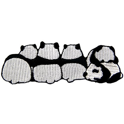 Cute Panda Patch Funny Applique Embroidered Iron On Sew On Emblem