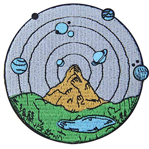 Montain and Outer Space Patch Embroidered Explore Outdoor Applique Badge Iron On Sew On Emblem