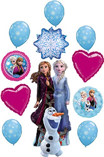 Frozen Party Supplies Birthday Elsa Anna and Olaf Airwalker Balloon Bouquet Decorations Elsa and Anna Let It Snow