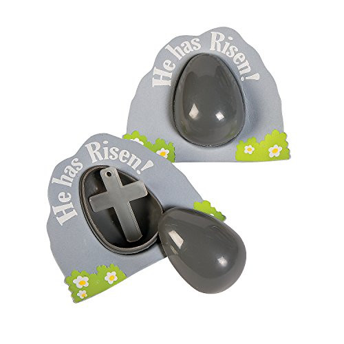 Easter Tomb Egg with Glow in the Dark Cross for Easter - by Fun Express - 12 Pieces