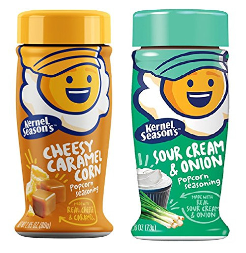 Kernel Seasons NEW FLAVORS Sour Cream Onion and Cheesy Caramel Corn Gourmet Popcorn Seasonings 2 Pack Kernel Seasons NEW FLAVORS Sour Cream Onion and Cheesy Caramel Corn Gourmet Popcorn Seasonings 2 Pack