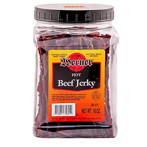 Werner Gourmet Meat Snacks Hot Chipotle Beef Jerky Jar  16oz