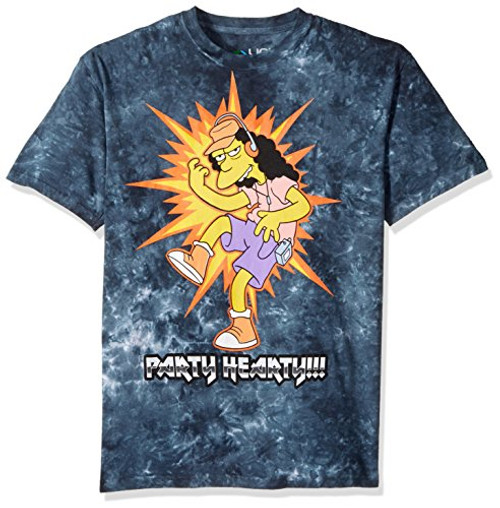 Liquid Blue Mens Simpsons Metal Rules Short Sleeve TShirt Multi Tie Dye Medium Liquid Blue Mens Simpsons Metal Rules Short Sleeve TShirt Multi Tie Dye Medium