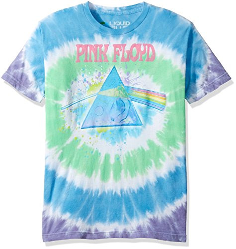 Liquid Blue Mens Pink Floyd Dark Side Oil Paint Short Sleeve TShirt Multi Tie Dye 2XL