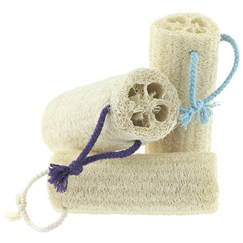 100 Natural Loofah Exfoliating Body Washcloths Sponge Scrubber for Skin Care in Bath Spa or Shower Pack of 3