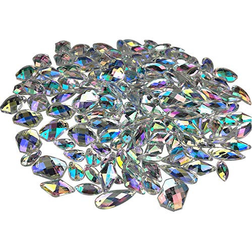 200PCS Sew on Rhinestones Acrylic Crystal Gems Flatback Diamantes with Mixed Shapes for DIY Crafts Handicrafts Clothes Bag Shoes Decorations by CSPRING