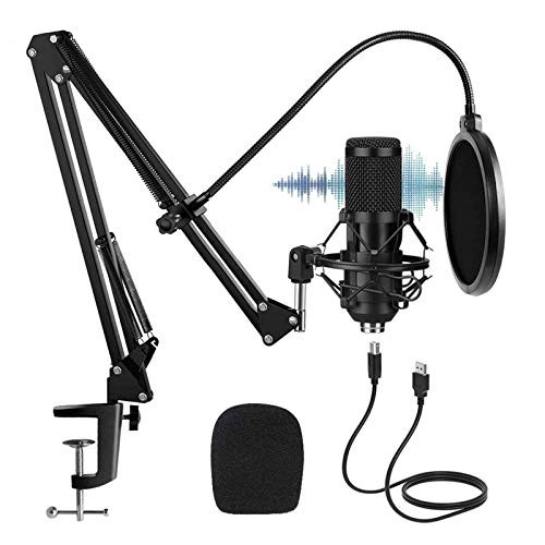 USB Condenser Microphone Farsaw Computer PC Cardioid Mic Kit with Adjustable Stand 192KHZ24BIT PlugPlay Professional Studio Podcast Microphone for Recording YouTube Gaming