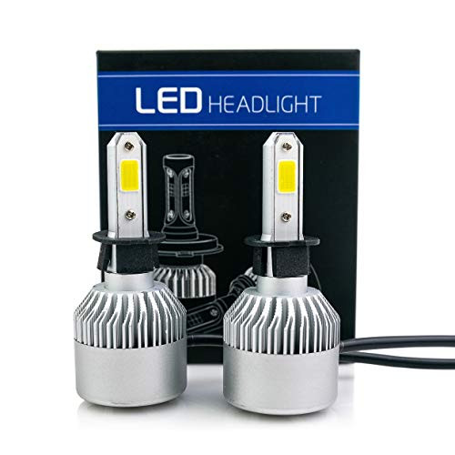 Ultra Bright H3 COB LED Headlight Fog Light Bulbs Conversion Kit 6000K Super White 12000 Lumens H3