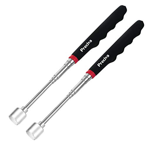 Preciva 2 PCS Magnetic Telescoping Pickup Tools with 15lb Pull Capacity and Extending from 7 to 30TWO PACK with NO LED Lights