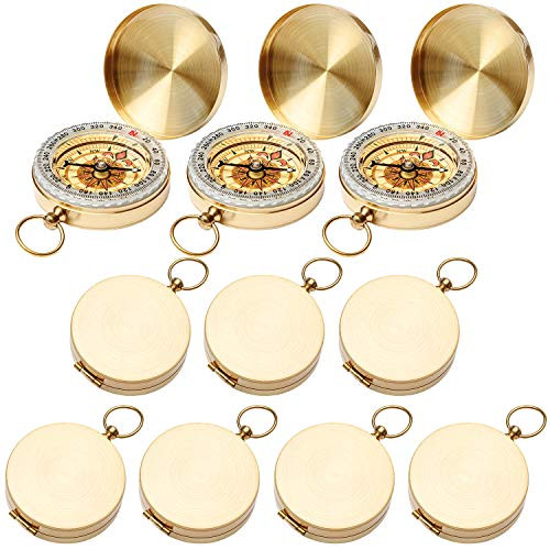 Qi Mei Camping Survival Compass Metal Pocket Compass Kids Compass for Hiking Camping Hunting Outdoor Military Navigation Tool?10pcs?