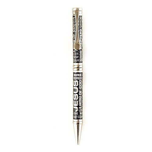 Names of Jesus Silver Black Ink Ball Point Metal Writing Pen