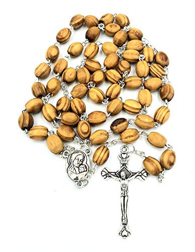 Zuluf Olive Wood Rosary with Box and with Soil from The Holy Land  ZROS001