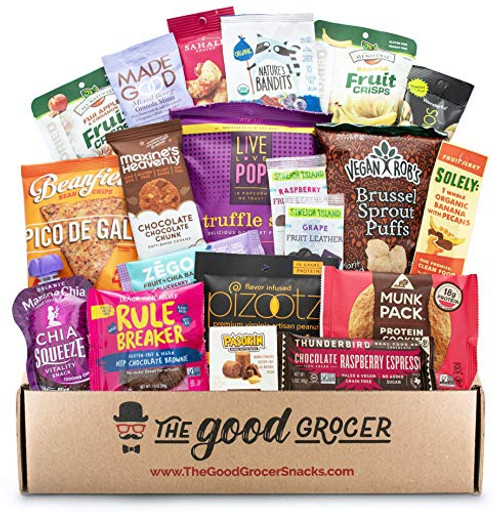 Premium GLUTEN DAIRY and SOY FREE VEGAN Healthy Snacks Care Package 20Ct Featuring Delicious Wholesome Nutrient Dense Gluten Free and Vegan snacks Office College Client Gift Box Basket