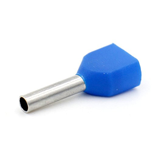 Baomain AWG 20075mm² Wire Copper Crimp Connector Twin Insulated Ferrule Pin Cord End Terminal Blue 100pcs